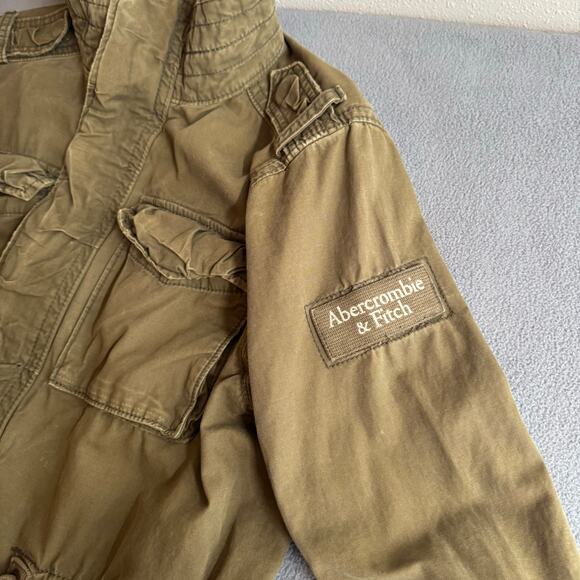 Abercrombie Fitch Military Jacket Womens L? No Size Tag Green Utility Full Zip - Picture 5 of 15